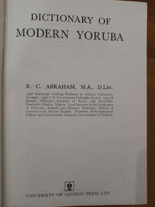 Dictionary of Modern Yoruba