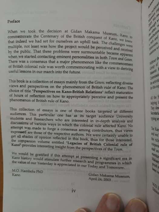 Perspectives on Kano-British Relations (Hausa heartland, Northern Nigeria)