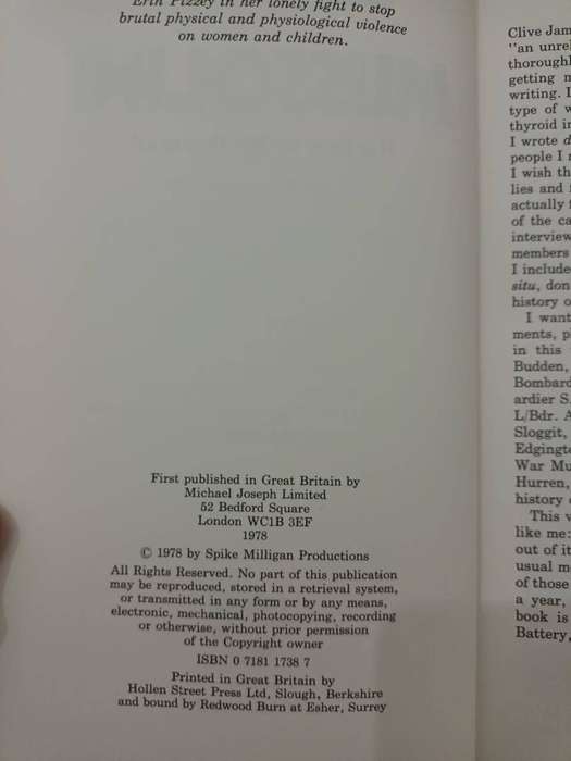 Spike Milligan, Mussolini: His Part in My Downfall. First Edition, 1978, very good condition