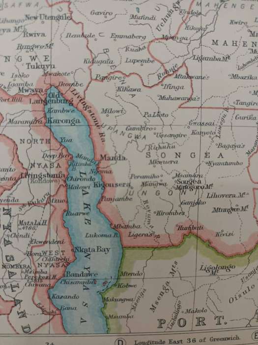 Map of East Africa, 1924: Kenya, Uganda, Tanganyika, etc.