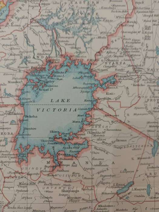Map of East Africa, 1924: Kenya, Uganda, Tanganyika, etc.