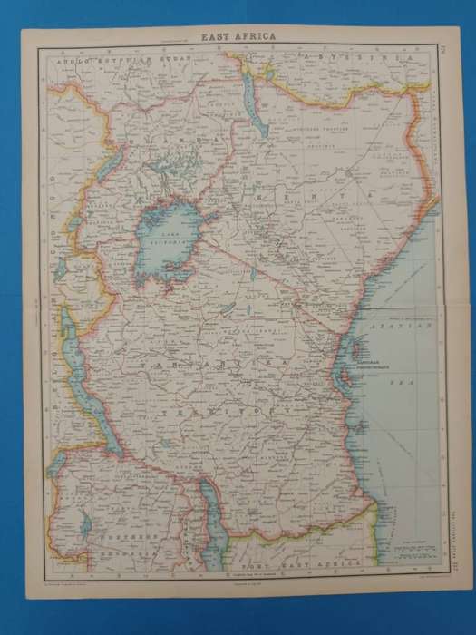 Map of East Africa, 1924: Kenya, Uganda, Tanganyika, etc.