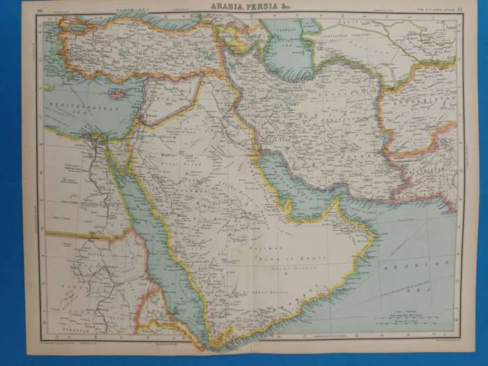 Map: Arabia, Persia, &c., 1924