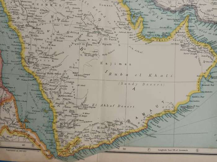 Map: Arabia, Persia, &c., 1924