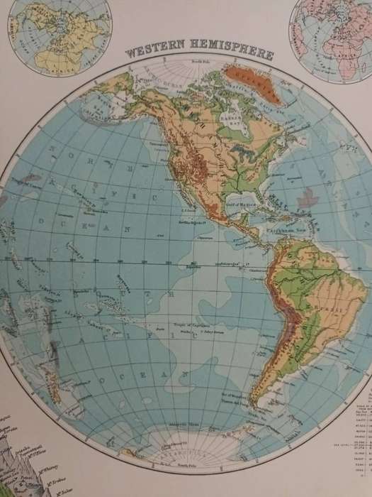 Map: World - Physical, 1924