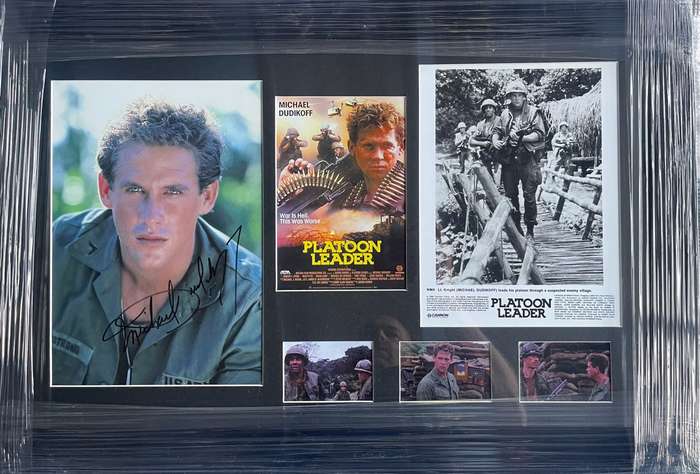 Movie Memorabilia -Platoon Leader Movie Poster Signed by Michael Dudikoff