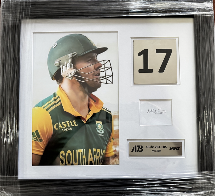 AB de Villiers Signed Cricket Frame