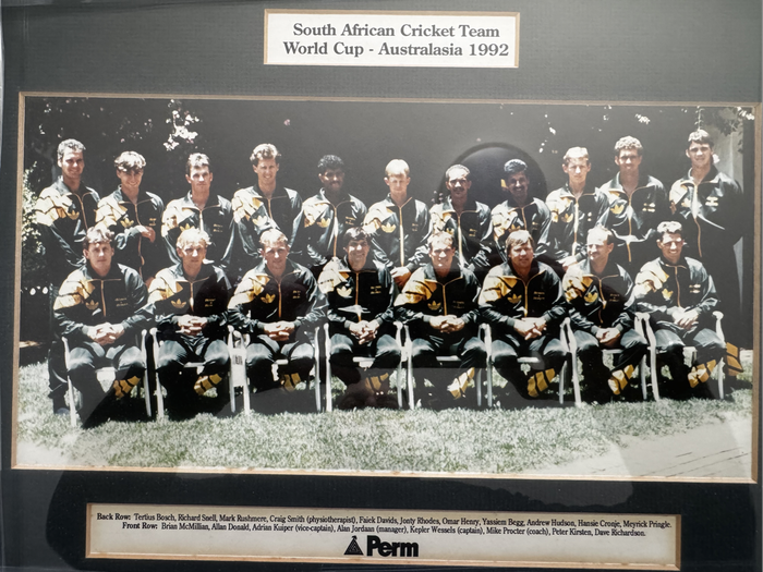 Cricket Frame SA 1992 World Cup Team