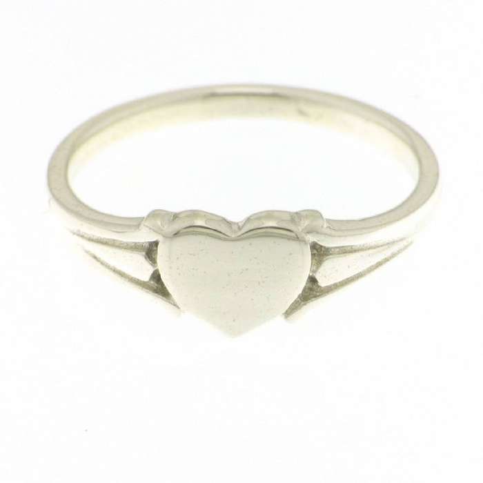 925 PLAIN HEART SIGNET RING - 6.5MM M13578 Size D/F/G/I/K