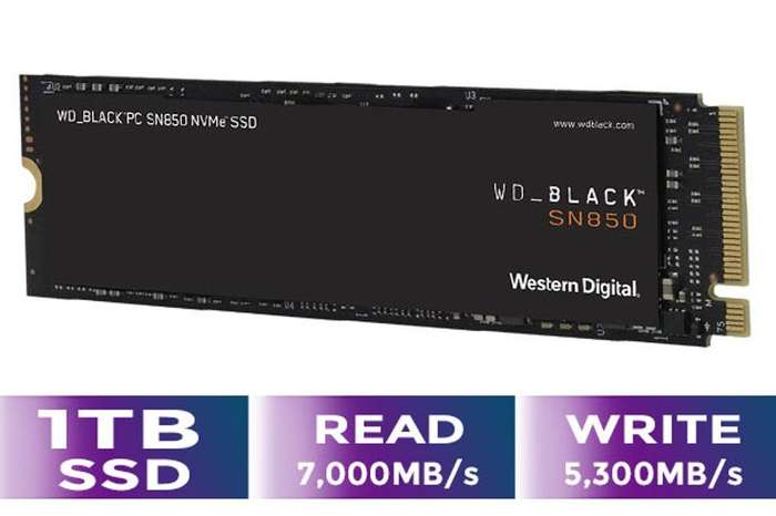 WD Black SN850 1TB M.2 PCI-e Gen4 NVMe Internal Solid State Drive (SSD) / Maximum Read Speed 7,000MB