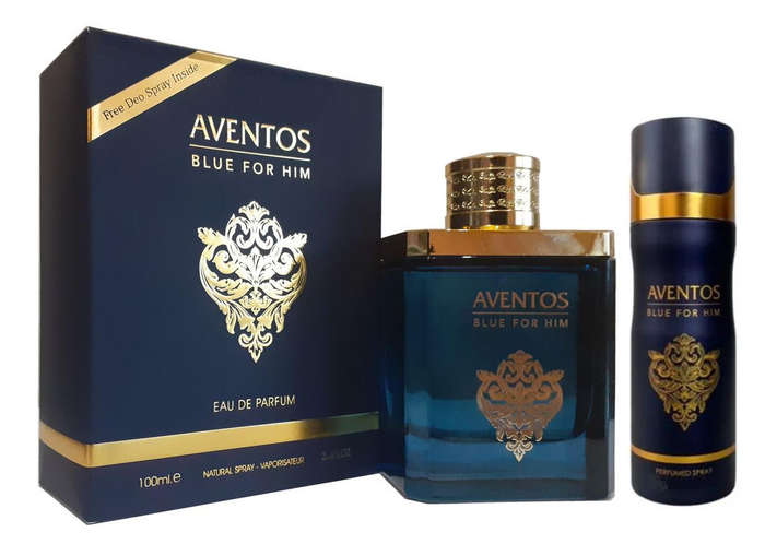 Aventos Blue for Him Gift Set by Fragrance World 100ml with Free Deo Spray
