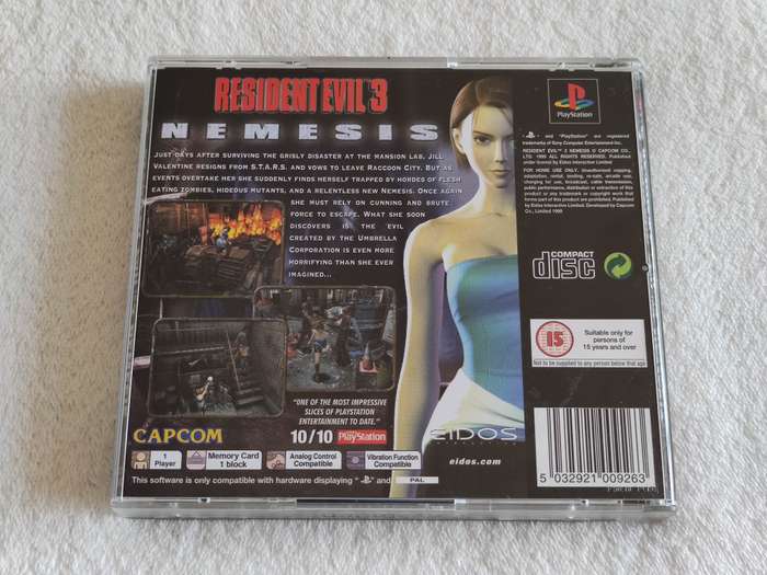 Resident Evil 3 - PS1 / Playstation One Game (PAL)