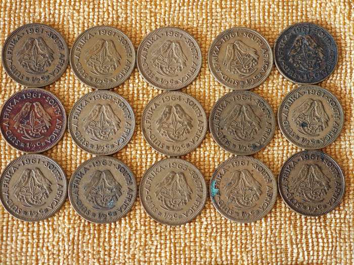 Various South African coins (41 coins total)