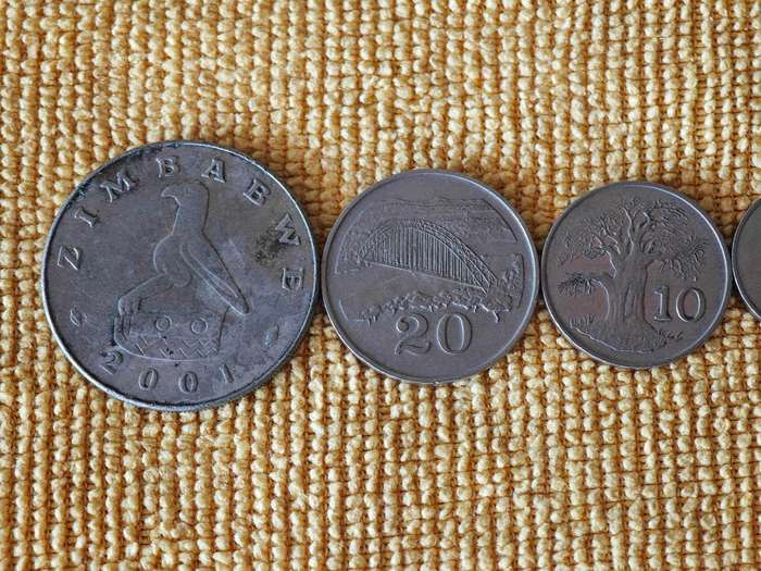 Various Zimbabwe coins and Rhodesia coins (21 coins total)