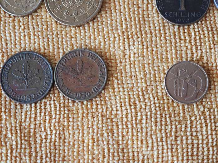 European Coins + Banknote (14 coins, 1 banknote)