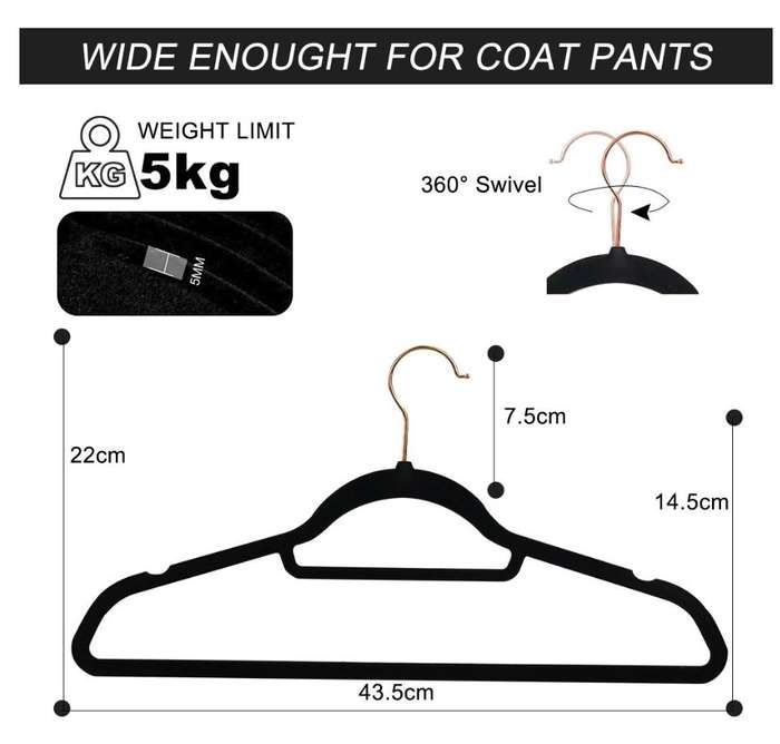 Gogooda velvet hangers ( Rose Gold)  Pack of 30
