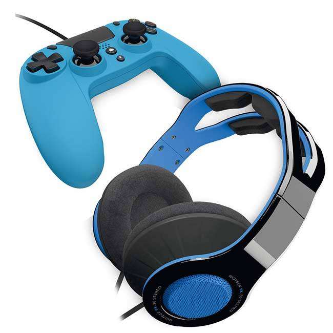 Gioteck Headset and Controller Holiday Bundle BLUE (PS4)