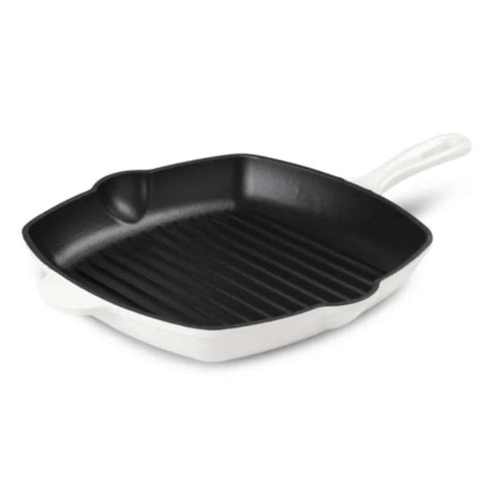 Casa Del Gusto Cast Iron Square Grill Pan Ivory