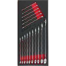 Ampro 16 Piece Long Style Combination Sae and Metric Wrench Set