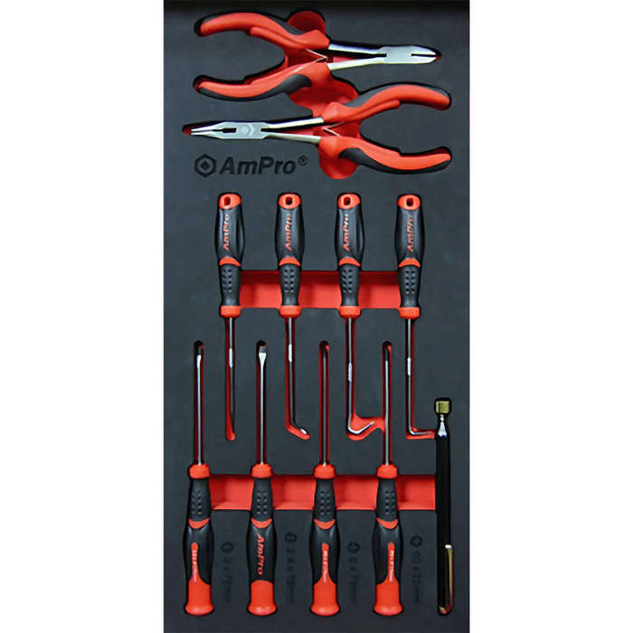 Ampro 11 Piece Precision Screwdriver and Plier Tool Set