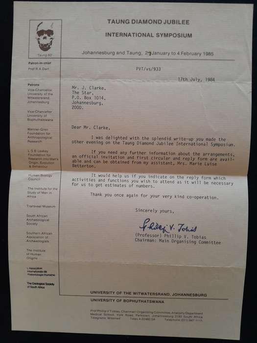 Man's Past and Future - With Signed Letter - By Phillip V. Tobias
