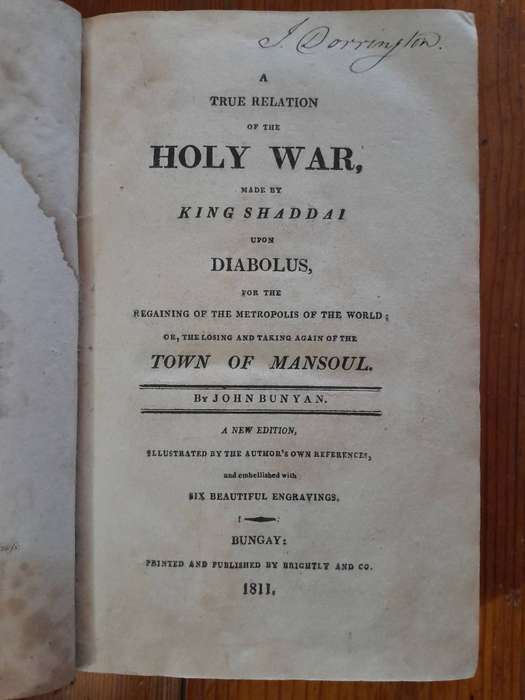 John Bunyan's "Holy War" & "Discourse on the Rise and Fall of the Papacy" by Robert Fleming, V.D.M.