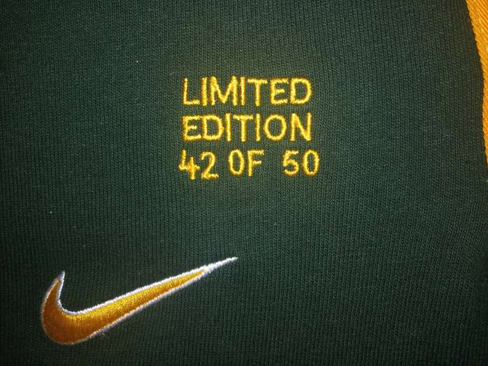 1998 Springbok Rugby Jersey 'Mark Andrews 50th Test'  Home Rugby Jersey (XL)