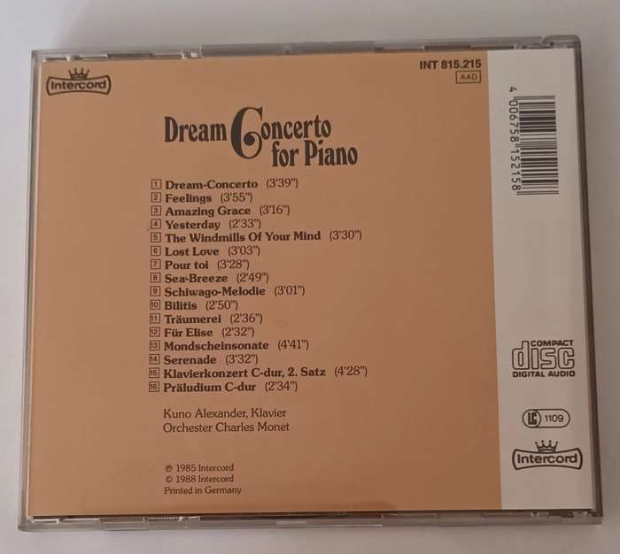 Dream Concerto for Piano CD