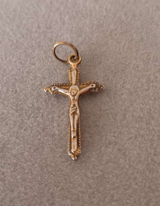 Dainty Brass Cross Pendant. 25x15mm.
