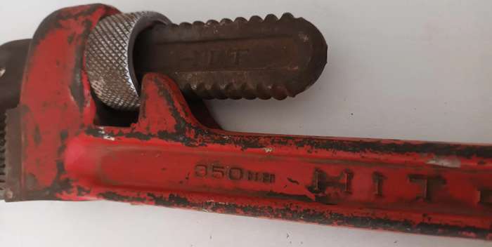 Vintage Heavy Duty Hit Deluxe Pipe Wrench. 14". 350mm. Made in Japan.