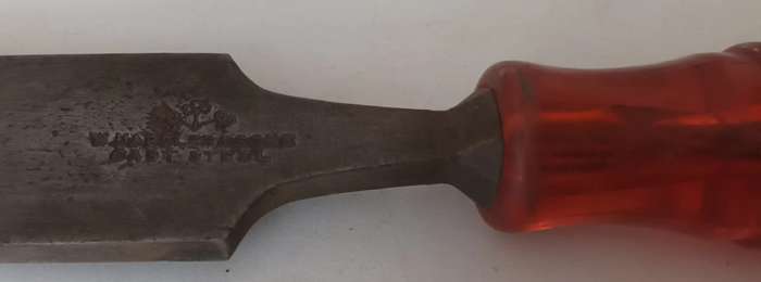 MARPLES & SONS CAST STEEL WOOD CHISEL. SWISS Made. Length 27cm. Width 37mm.