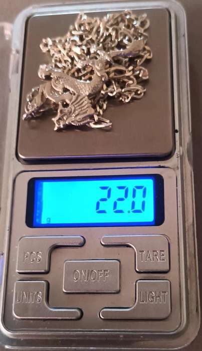 Stunning Sterling Silver Men's 70cm Dragon Necklace. 22g. Pendant 50x25mm.