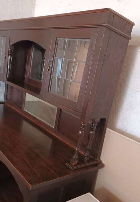 Antique Mahogany Dresser. Length 1.55m. Width 59cm. Height 1.78m. COLLECTION ONLY!!!