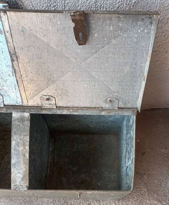 Vintage Lockable Storage Bin. Length 61.5cm. Width 31.5cm. Height 40cm. COLLECTION ONLY!!!
