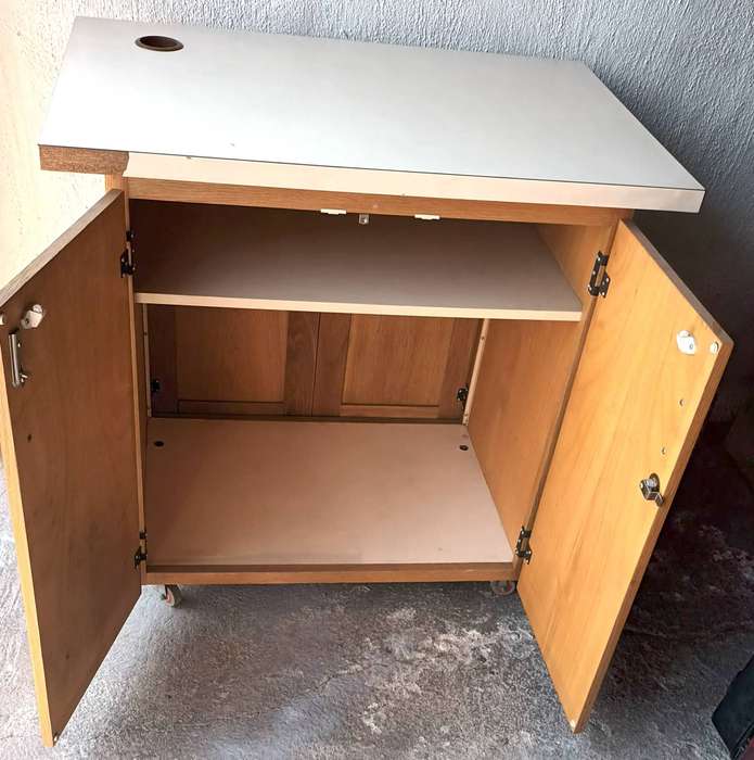 Cabinet on Wheels. Opens both sides. Length 90cm. Width 60cm. Height 87cm. COLLECTION ONLY!!!