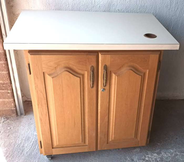 Cabinet on Wheels. Opens both sides. Length 90cm. Width 60cm. Height 87cm. COLLECTION ONLY!!!