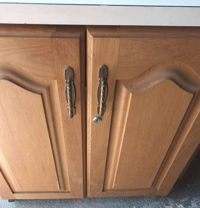 Cabinet on Wheels. Opens both sides. Length 90cm. Width 60cm. Height 87cm. COLLECTION ONLY!!!