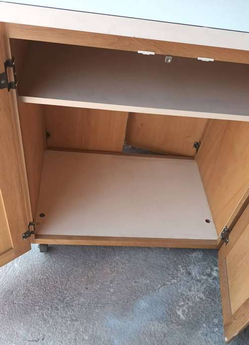 Cabinet on Wheels. Opens both sides. Length 90cm. Width 60cm. Height 87cm. COLLECTION ONLY!!!