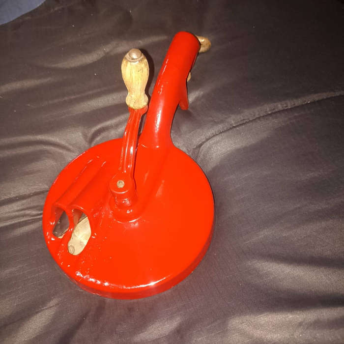 Red refurbished double bean slicer with hook