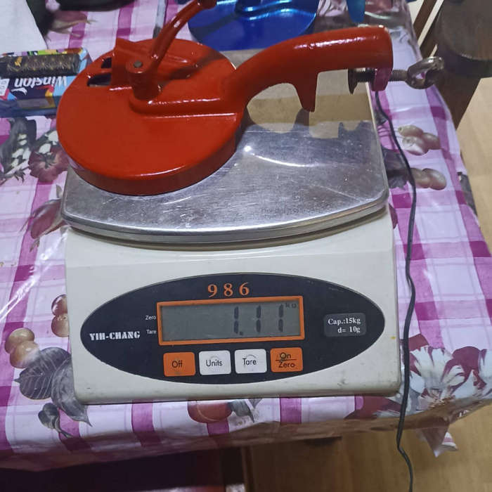 Red refurbished double bean slicer with hook