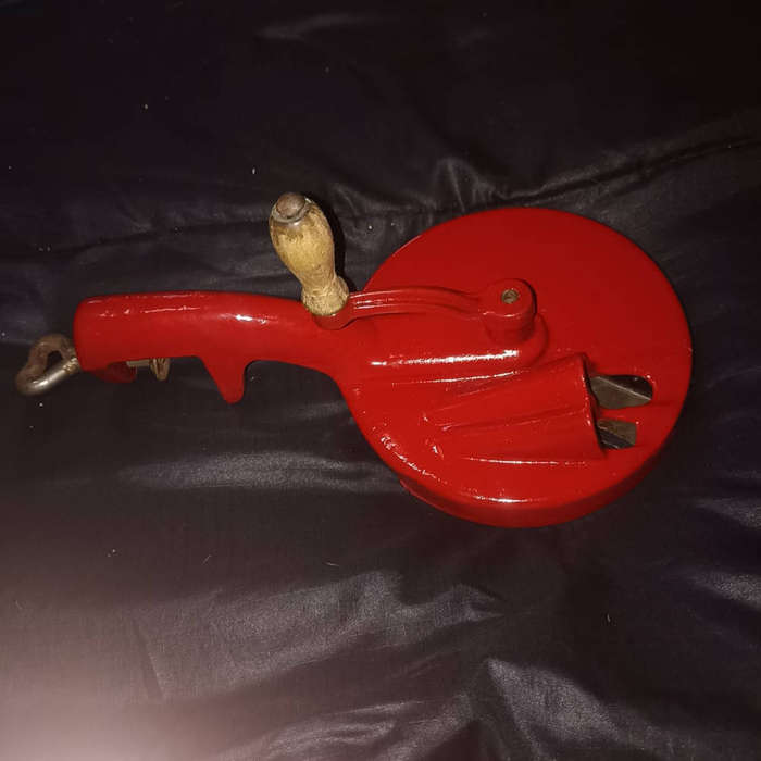 Red refurbished double bean slicer with hook