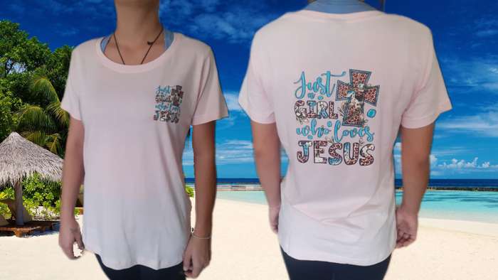 Ladies Pink Short Sleeve Christian Motivational Shirts