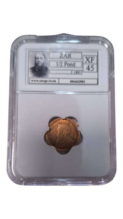 1895 ZAR Gold Half Pound XF 45 SANGS