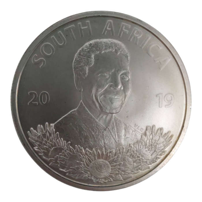 2019 South Africa Sterling Silver R1  Nelson Mandela: Life of a Legend  Protea Series (With COA)