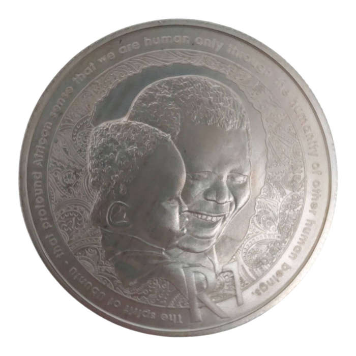 2019 South Africa Sterling Silver R1  Nelson Mandela: Life of a Legend  Protea Series (With COA)