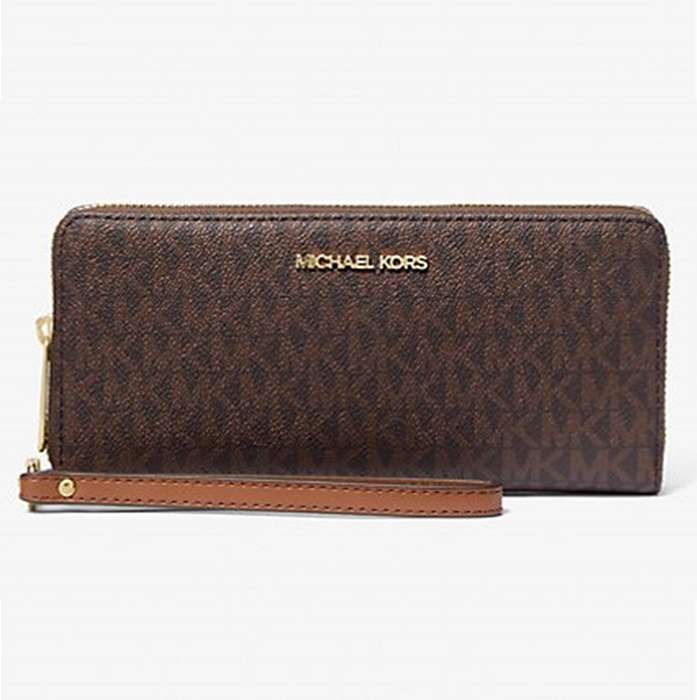 Michael Kors Jet Set Travel Large Continental Wristlet - Brown