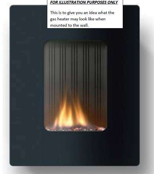 ESSE MODEL 39" ORIGINAL FIREWALL - Wall mounted flueless gas heater