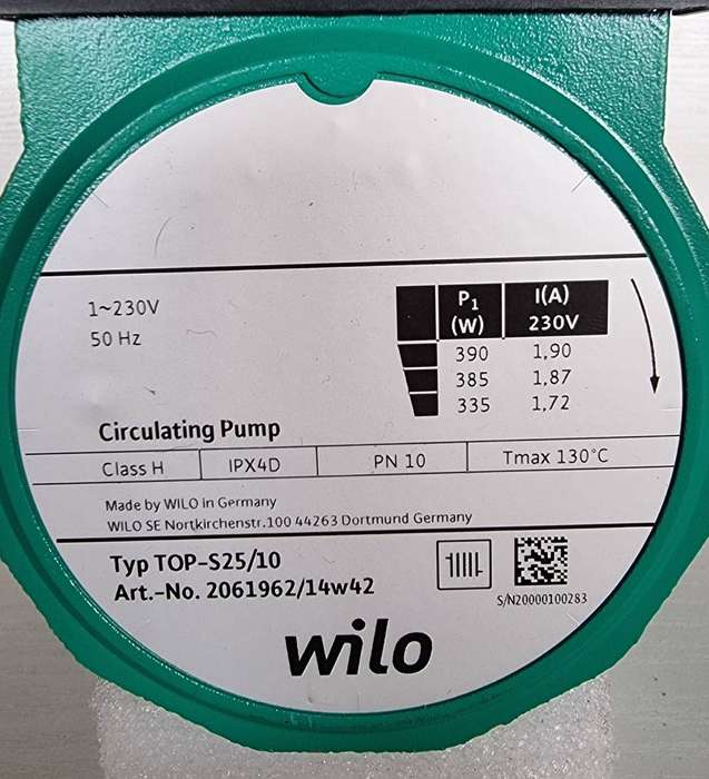Circulation Pump - Wilo Top S25/10 230V