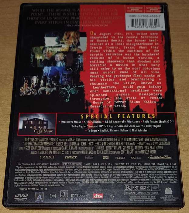 The Texas Chainsaw Massacre (Region 1 DVD)