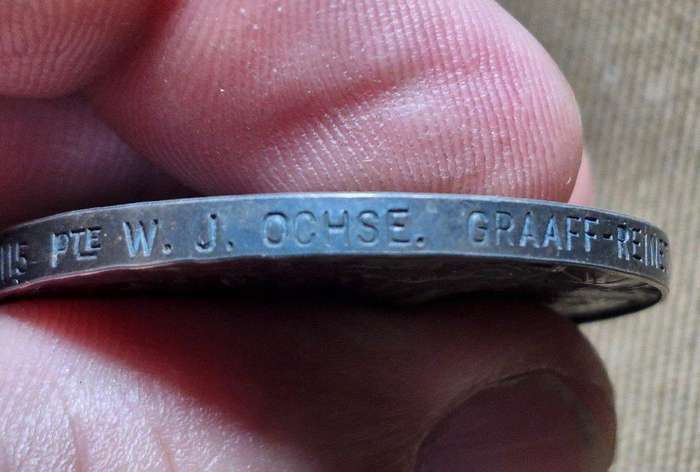 Boer War QSA medal awarded to 115 Pte. W.J. Ochse Graaff-Reinet TG